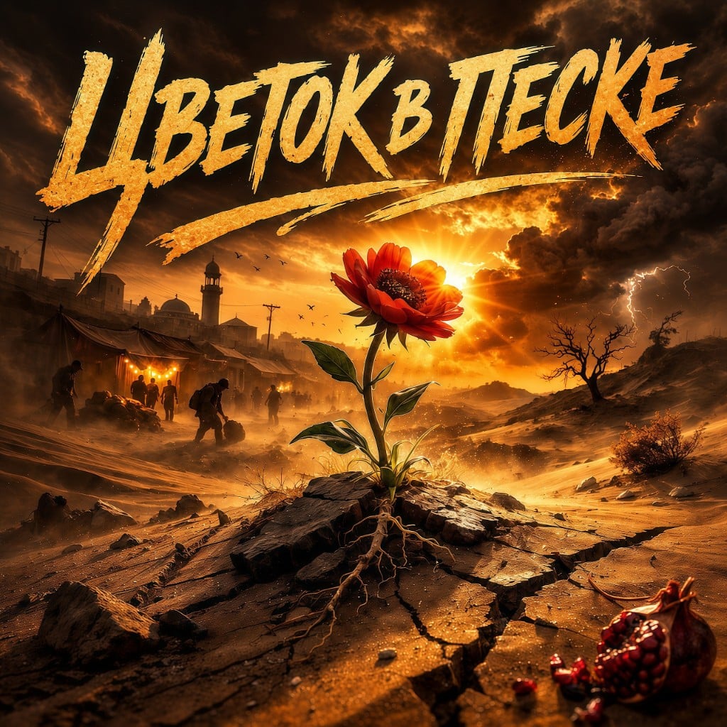 Цветок в песке
